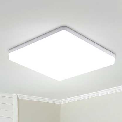 Square LED Ceiling Light. 4320lm. 6000K Daylight White. IP44 Waterproof. Energy-Saving Light for Bathroom. Kitchen. Bedroom. Office