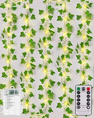 Solar String Lights 10M 100 LED Ivy Garland – Solar Powered. 8 Modes. Waterproof