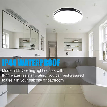 27W Modern Ceiling Light LED. 40cm Black LED Dimmable Ceiling Lights Fixtures with Switch Control. Square Flush Mount Ceiling Lamp for Living Room