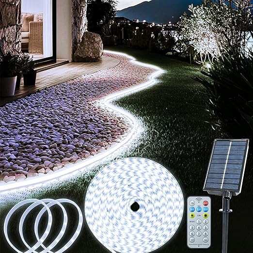 Solar LED Strip Lights – 10M 640 LEDs. Remote Control. Waterproof Outdoor Lighting