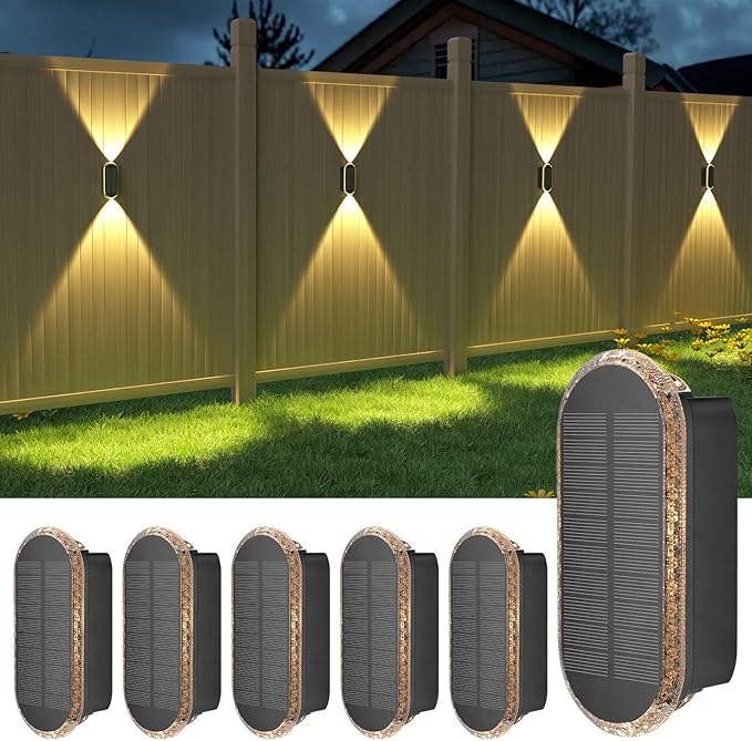 Solar Fence Lights – 4 Pack. 3 Color Options