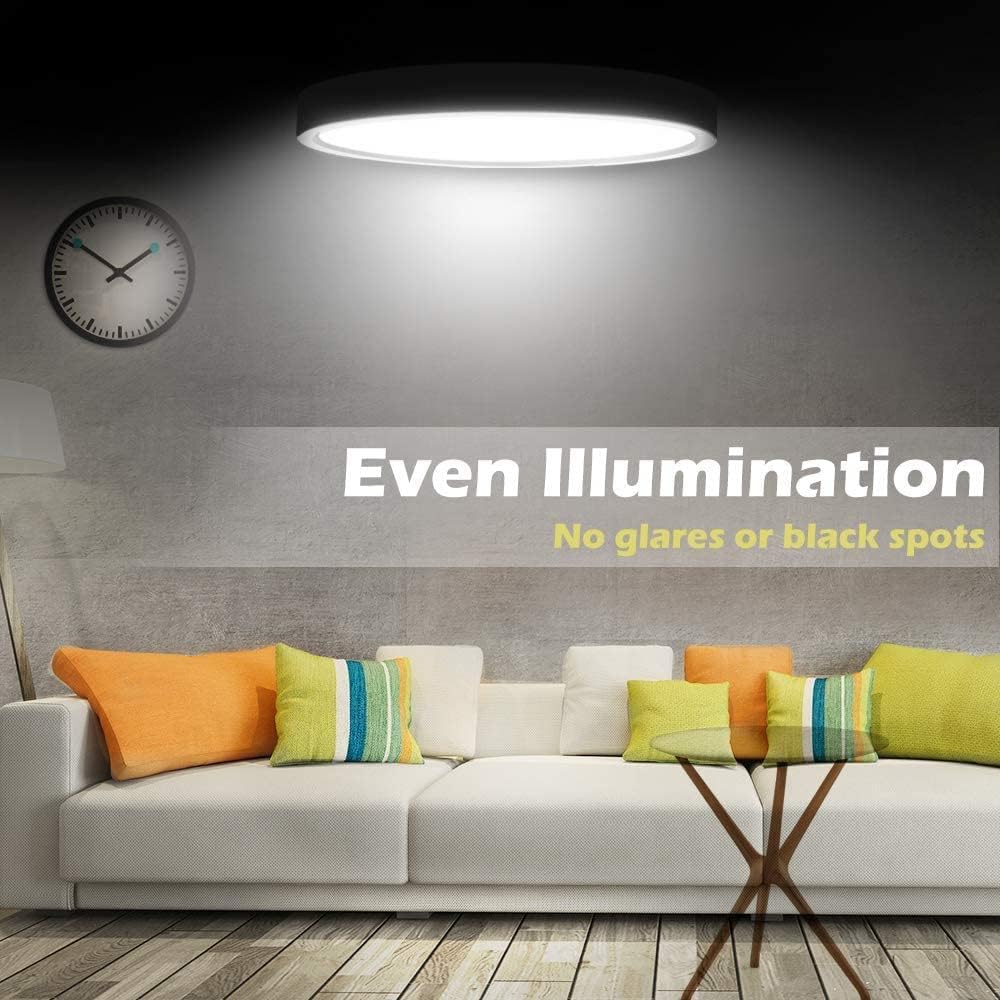 12 LED Ceiling Light – Ultra-Thin 24W Flush Mount. 2-Pack