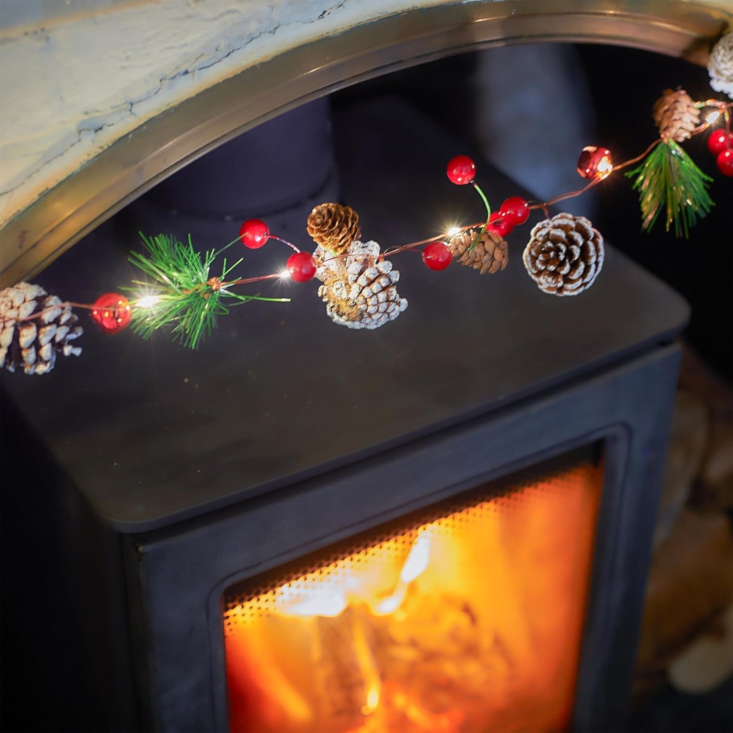 2M Pre-Lit Christmas Garland with 20 LED Lights