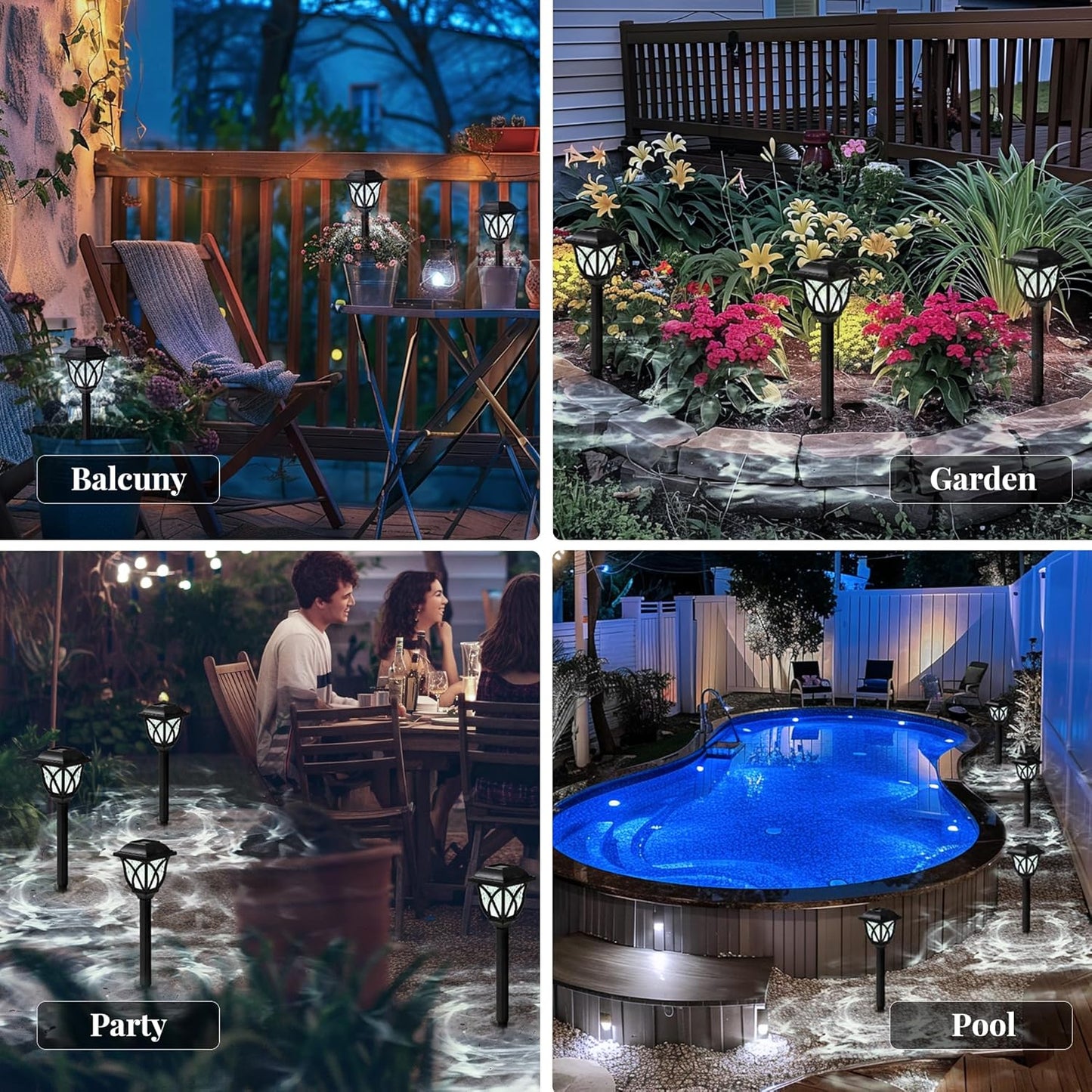 Solar Lights Outdoor Garden. 6 Pack LED Garden Solar Lights Waterproof. Solar Powered Pathway Lighting for Yard. Patio. Landscape. Walkway. Path (Cold White. Energy Class A)