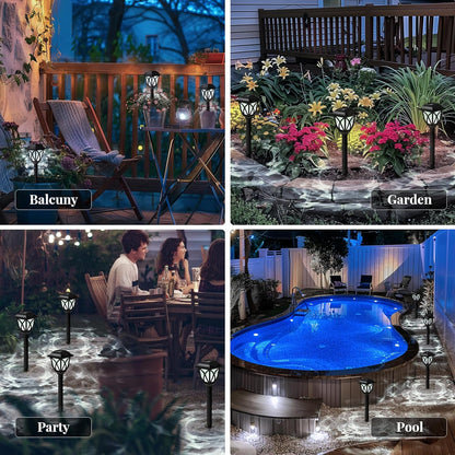 Solar Lights Outdoor Garden. 6 Pack LED Garden Solar Lights Waterproof. Solar Powered Pathway Lighting for Yard. Patio. Landscape. Walkway. Path (Cold White. Energy Class A)