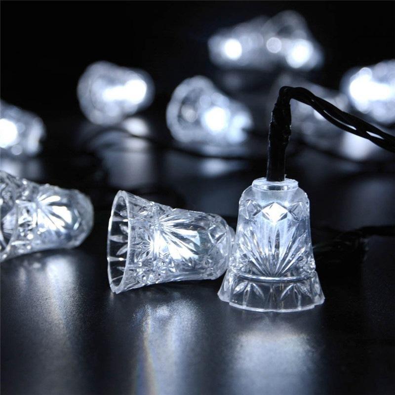 Guirlande Solaire 30 Cloche de Noel Blanche