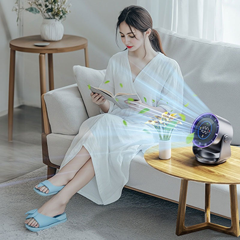 2025 New 100-Speed High - Speed Circulating Fan for Home. 6 - Inch Charging Digital Display. Turbo Desktop Electric Fan