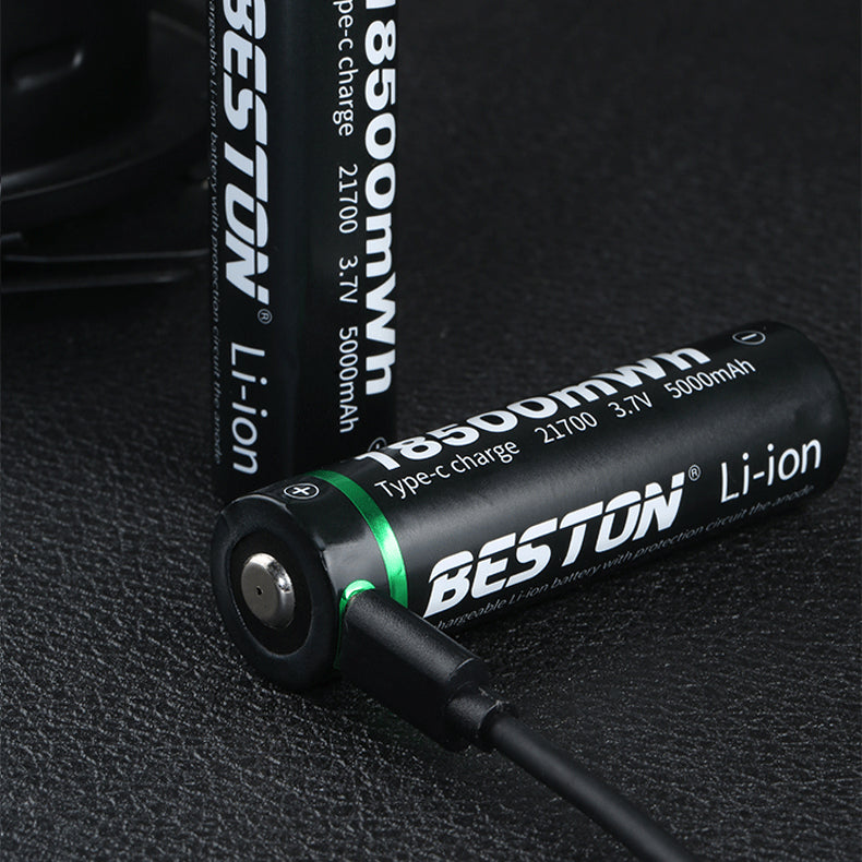 1PC BESTON 21770-C-50 21700 5000mAh High Capacity Type-C Rechargeable Li-ion Battery For Flashlight (5000mAh)