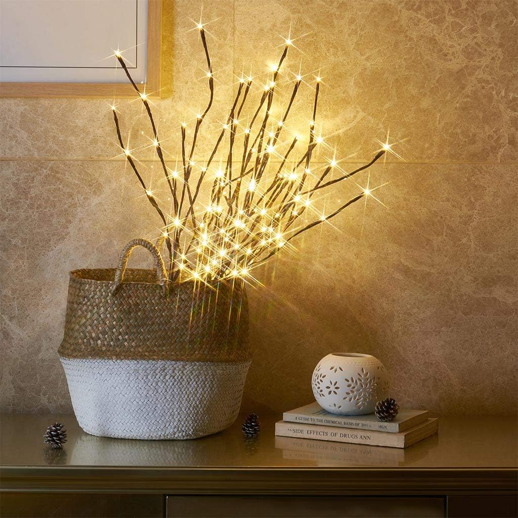 3PK White Birch Twig Lights with 60 LEDs – 76cm