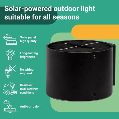 Solar Up & Down Wall Lights – Outdoor Waterproof LED (2 Pack)