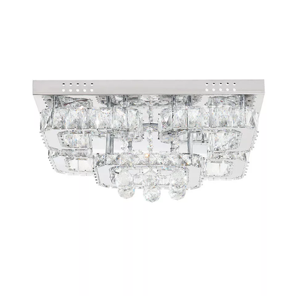 Modern LED Square Pendant Light for Elegant Interiors-Crystal Flush Mount Ceiling Chandelier