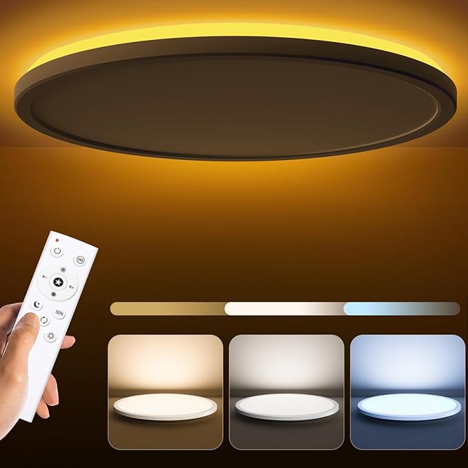 LED Ceiling Light 24W Dimmable with Remote. 2000K-6500K Round Panel