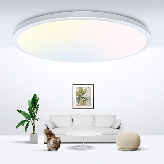 15W Flush Mount LED Ceiling Light – Brushed Nickel. 3 CCT