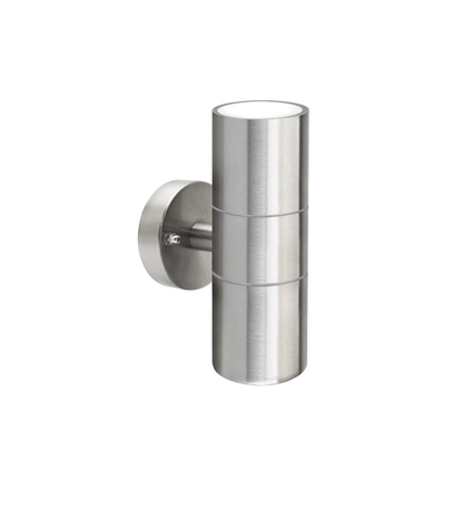 Modern Outdoor Up Down Wall Light – Stainless Steel. IP65 Waterproof. Mains Powered Exterior Sconce for Porch. Patio. or Garage