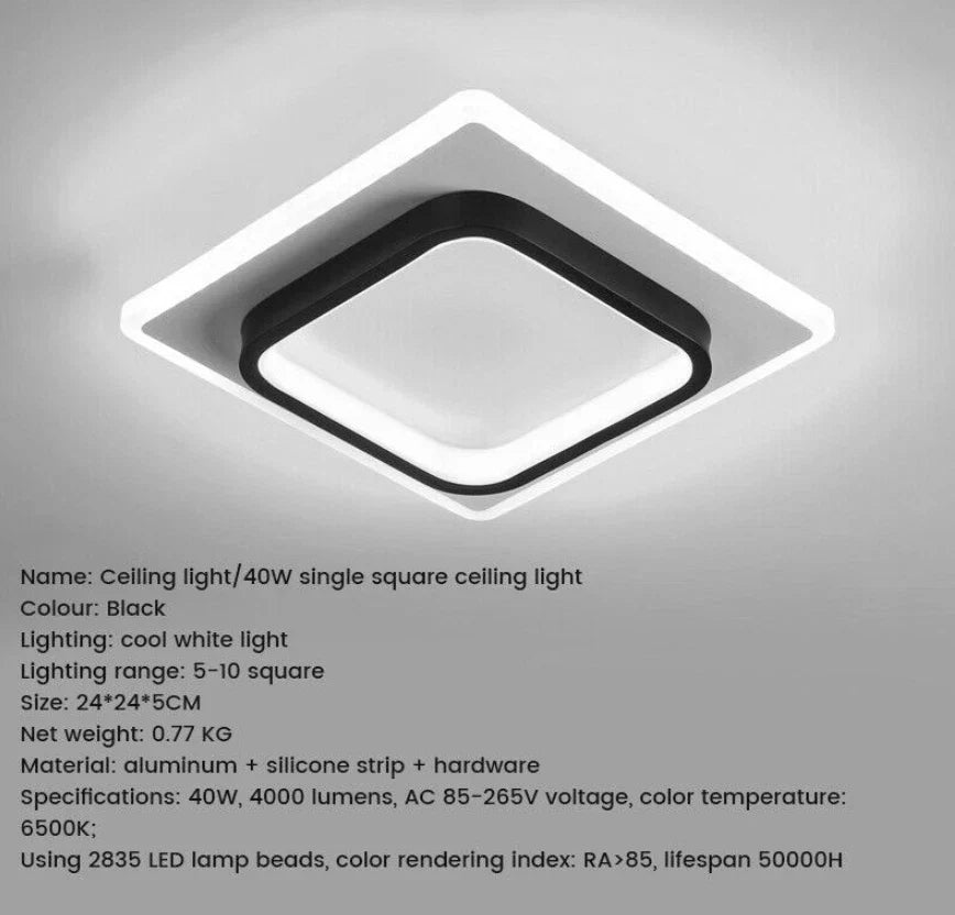 Modern LED Ceiling Light – Square Panel Downlight for Bathroom. Kitchen. Bedroom | Energy Efficient A+++ | 3000K-6500K
