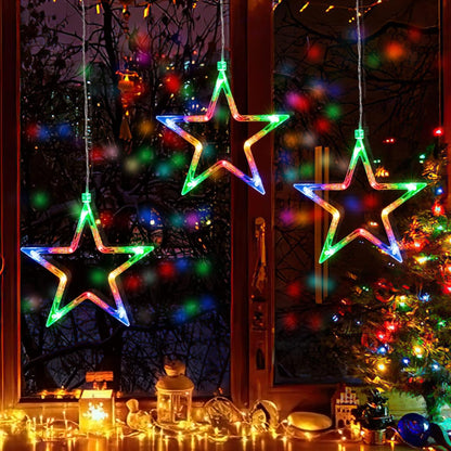 Christmas Window Star Lights. 30 LEDs Battery String Lights with Timer