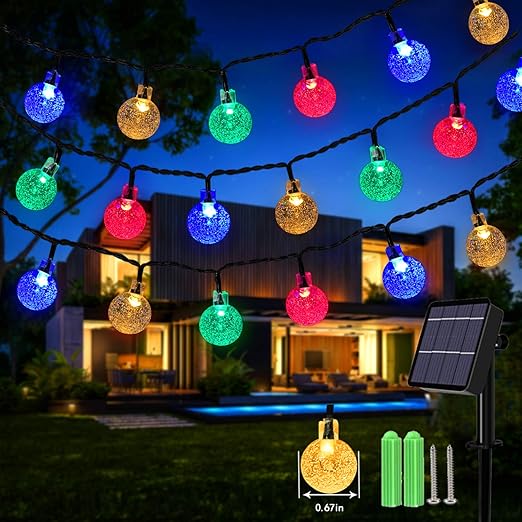 59ft Solar Globe String Lights. 100 LED. Waterproof. 8 Modes