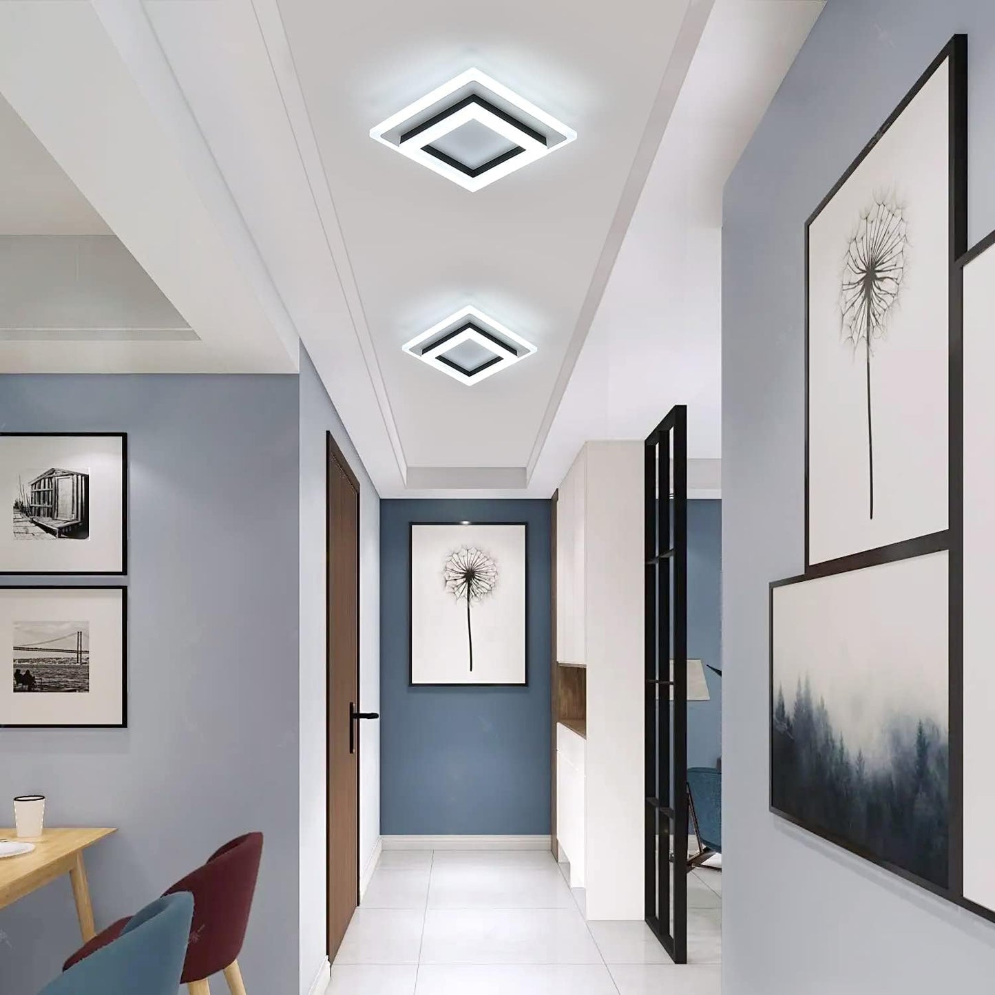 Ceiling Light. 24W Modern Ceiling Lamp. LED Ceiling Lights for Bedroom Hallway Office Kitchen Living Room. Cold White