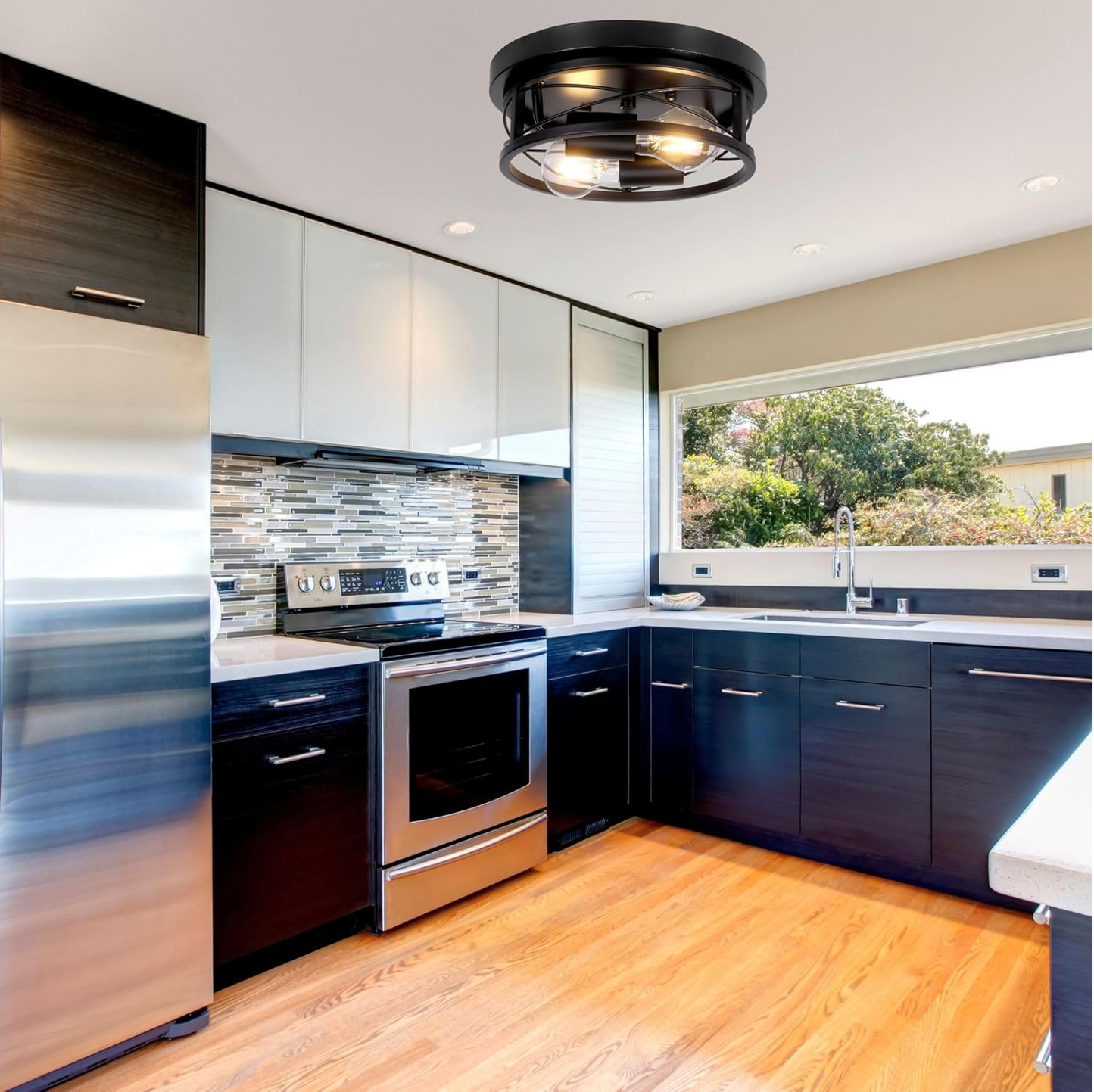 Round Black Ceiling Light. 2-Way Ceiling Lights with E27 Flush Light Fittings Ceilings. Ceiling Lighting for Chandeliers Ceiling Light. Ceiling Lights Living Room