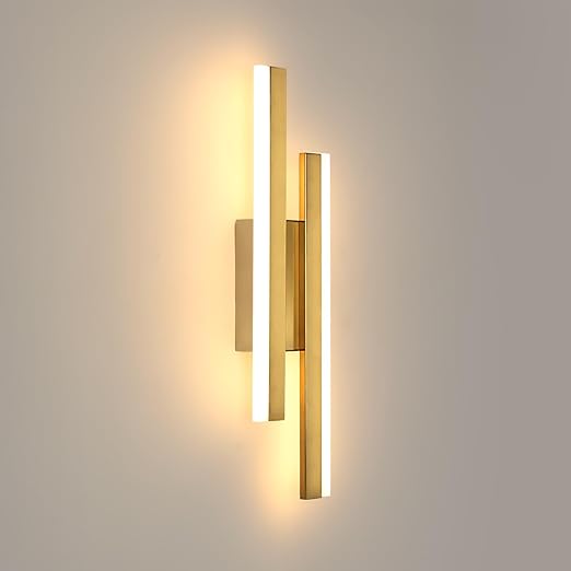 Gold LED Wall Light. 40CM Modern Warm White Sconce