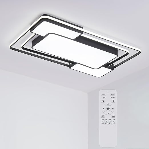 Modern Dimmable LED Ceiling Light with Remote. 90×60CM. 3000–6500K