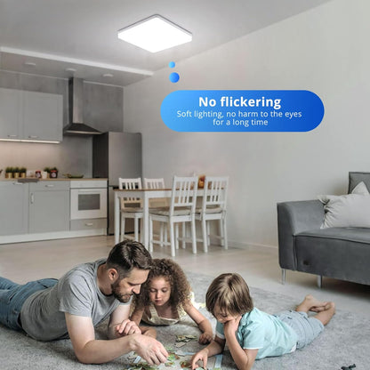 Square LED Ceiling Light. 4320lm. 6000K Daylight White. IP44 Waterproof. Energy-Saving Light for Bathroom. Kitchen. Bedroom. Office