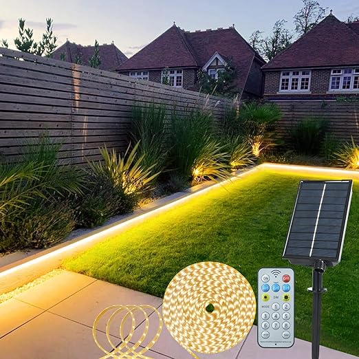 Solar LED Strip Lights – 10M 640 LEDs. Remote Control. Waterproof Outdoor Lighting