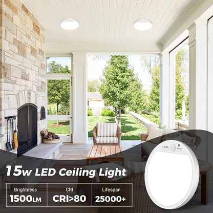 Motion Sensor LED Ceiling Light. 15W. 3 CCT. 1500LM