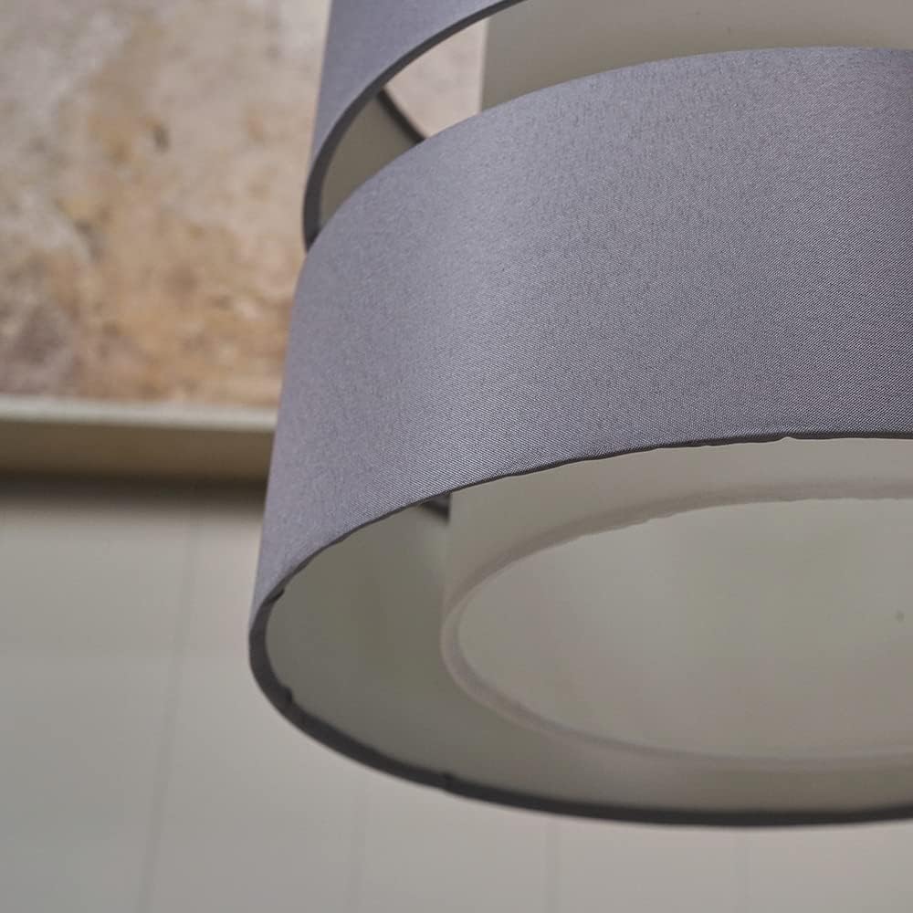Modern 2 Tier Ceiling Light Shade in a Grey Finish | Pendant Lights. Home Décor & Improvement Essential