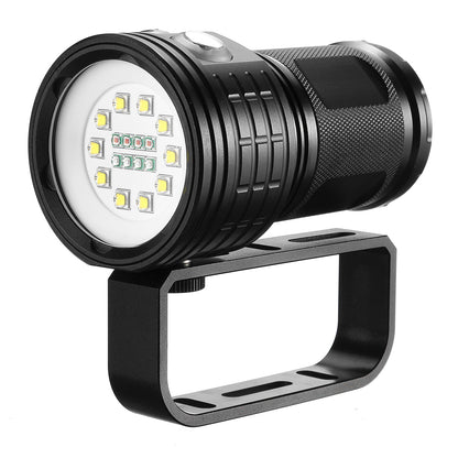 10x XML2 Diving Flashlight 100-200m Underwater Video Shooting LED Fill Light