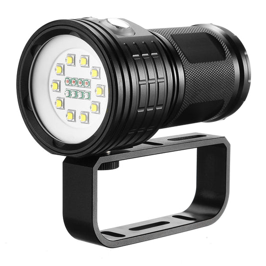 10x XML2 Diving Flashlight 100-200m Underwater Video Shooting LED Fill Light