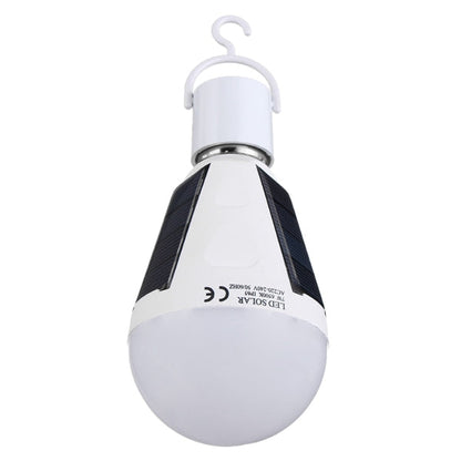 7W Solar Powered E27 LED Rechargeable Light Bulb Tent Camping Emergency Lamp with Hook