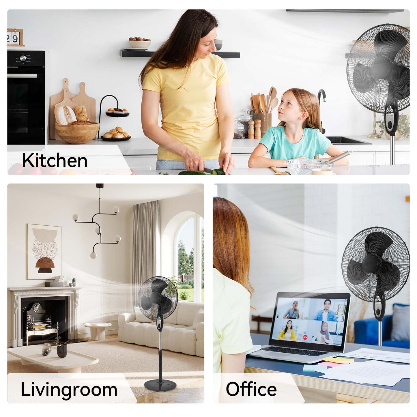 Adjustable 18 Inches Strong Airflow Fan with Remote Control