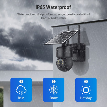WIFI Wireless PTZ Solar Camera 4G SIM 3MP Outdoor Solar Panel Two Way Audio Security Protection CCTV Camera Battery Cam