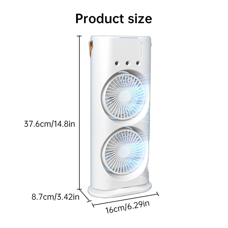 Rechargeable Portable Mini Fan with Spray Cooling – Desktop/ Room Use. Ventilation & LED Light