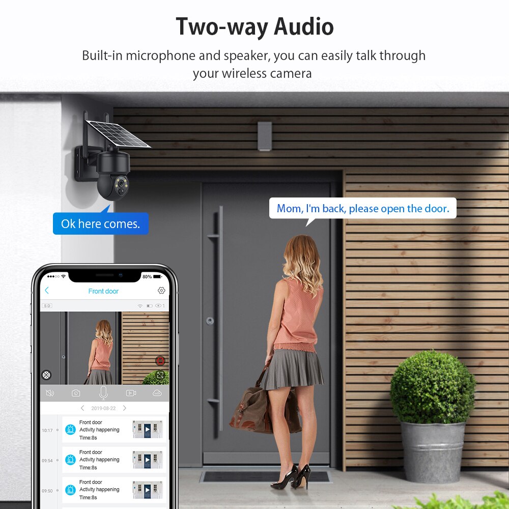 WIFI Wireless PTZ Solar Camera 4G SIM 3MP Outdoor Solar Panel Two Way Audio Security Protection CCTV Camera Battery Cam