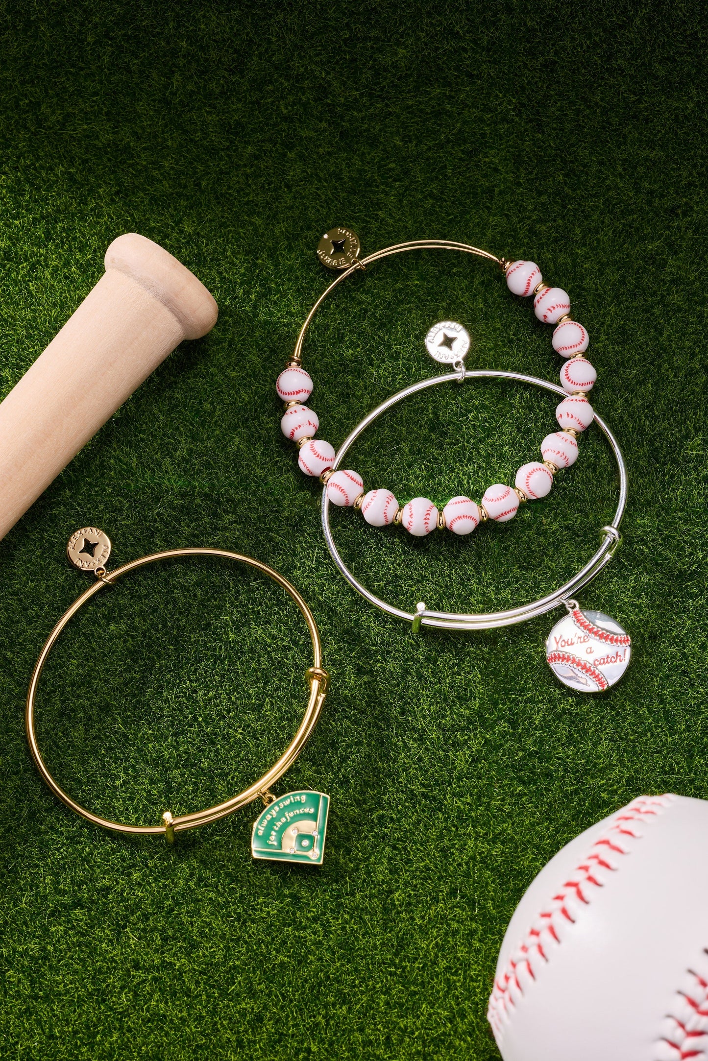 You're A Catch Baseball Charm Bangle
