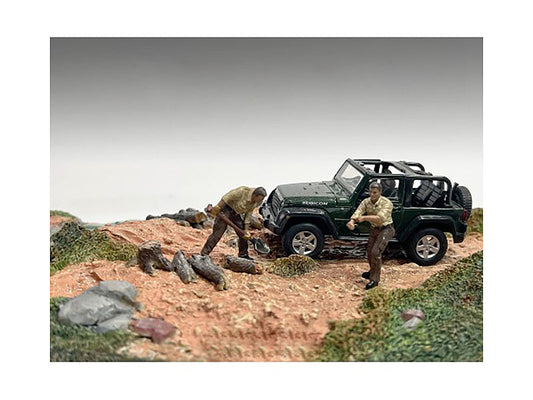 4X4 Mechanics 2 Piece Diecast Figure Set 2 for 1/43 Scale Models by American Diorama