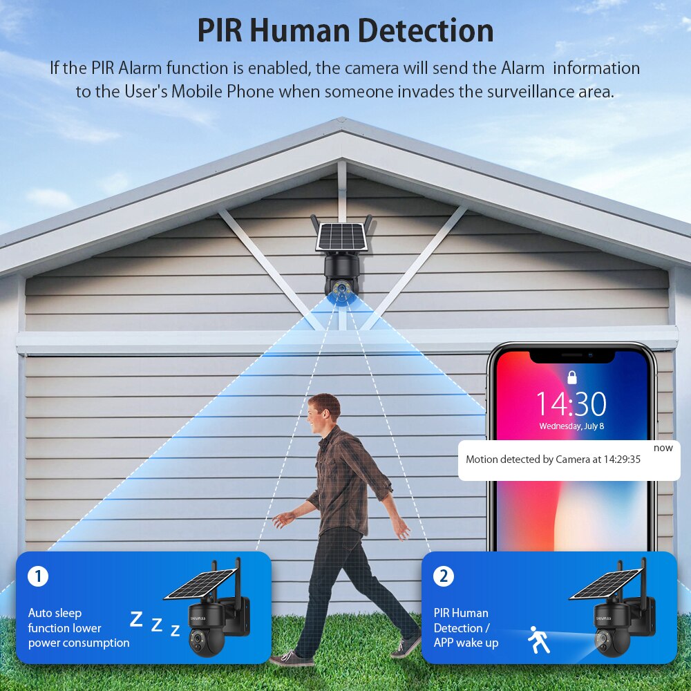 WIFI Wireless PTZ Solar Camera 4G SIM 3MP Outdoor Solar Panel Two Way Audio Security Protection CCTV Camera Battery Cam