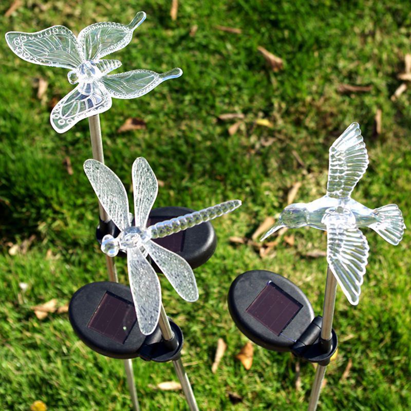 Animaux solaire Trio de Papillon.Libellule.Colibri