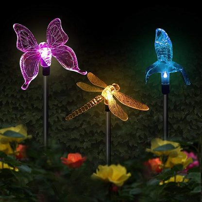 Animaux solaire Trio de Papillon.Libellule.Colibri