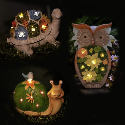 Animaux solaire extérieur Hibou Escargot Tortue