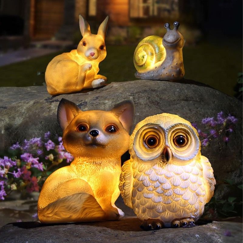 Animaux solaire pour jardin Chien Escargot Lapin Hibou