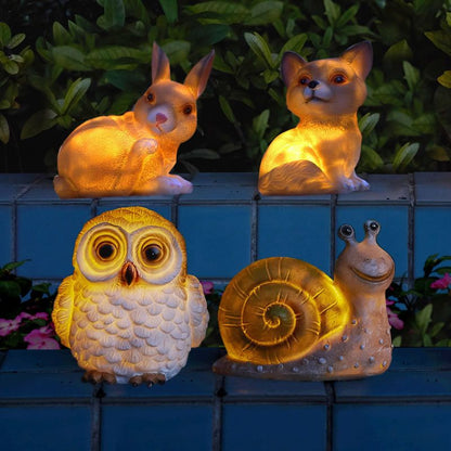 Animaux solaire pour jardin Chien Escargot Lapin Hibou