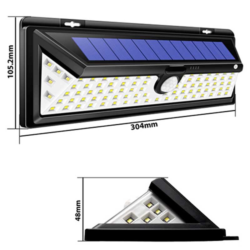 Applique murale solaire Applique 54 LED Noire