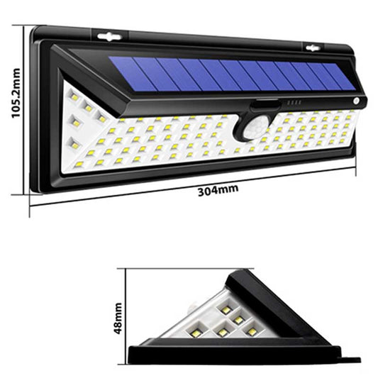 Applique murale solaire Applique 54 LED Noire