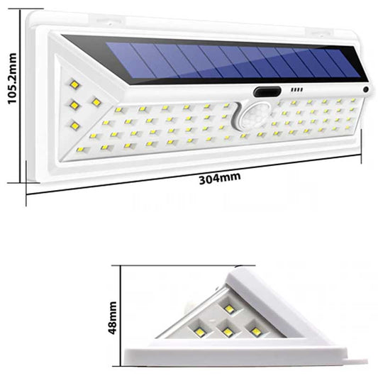 Applique murale solaire 54 LED Blanche