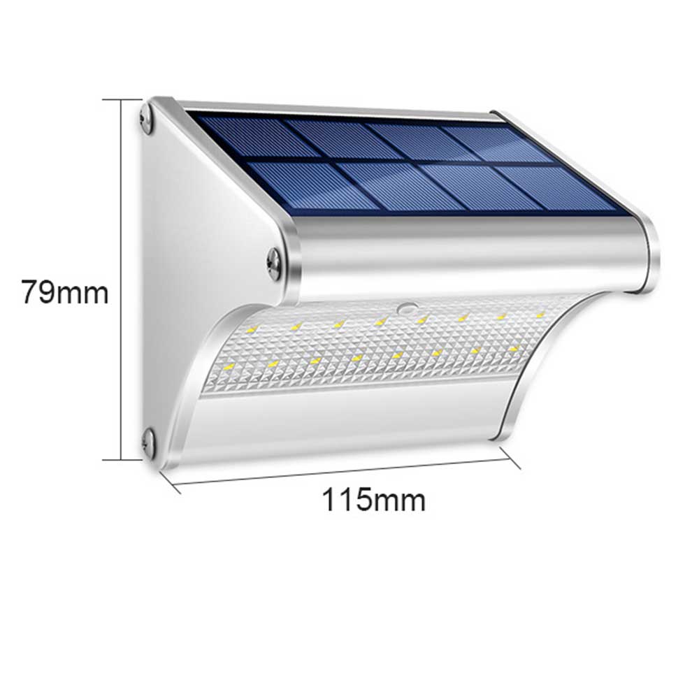 Applique Murale Solaire Lampe 24 LED en Aluminium