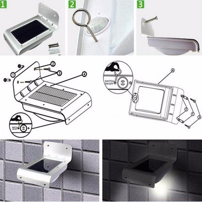 Applique Murale Solaire Lampe en Alu