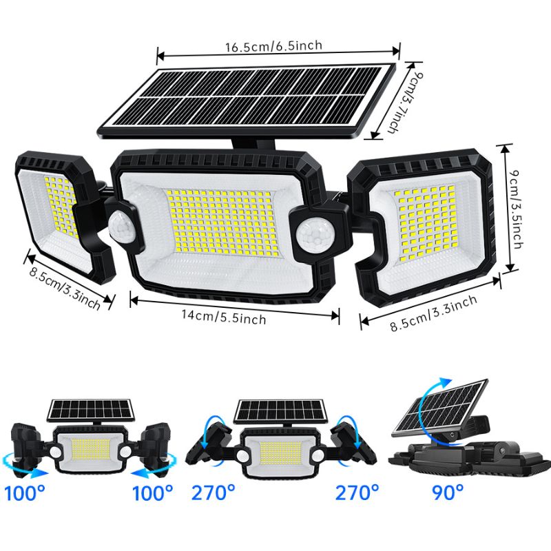 Applique murale exterieur solaire detecteur de mouvement (305 LED)
